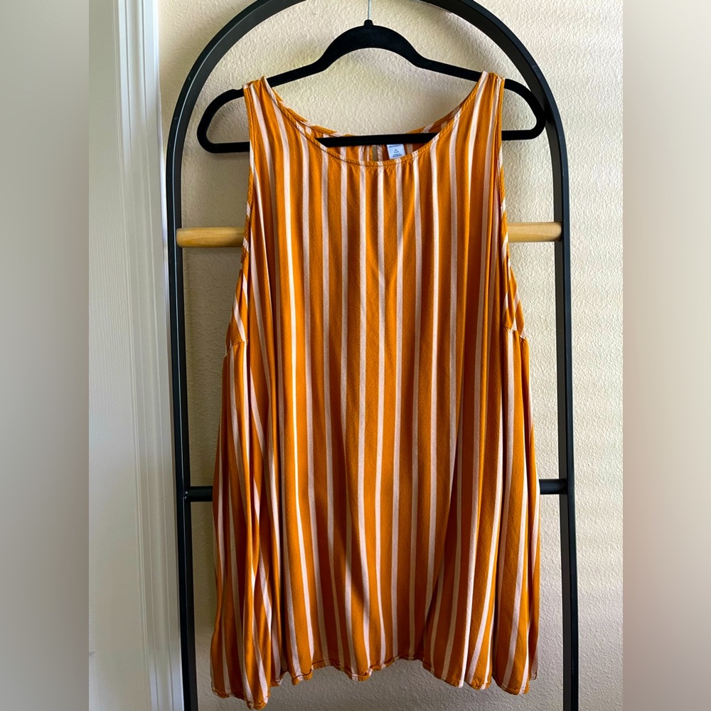 Golden Mustard Yellow Striped Tank Size 3X